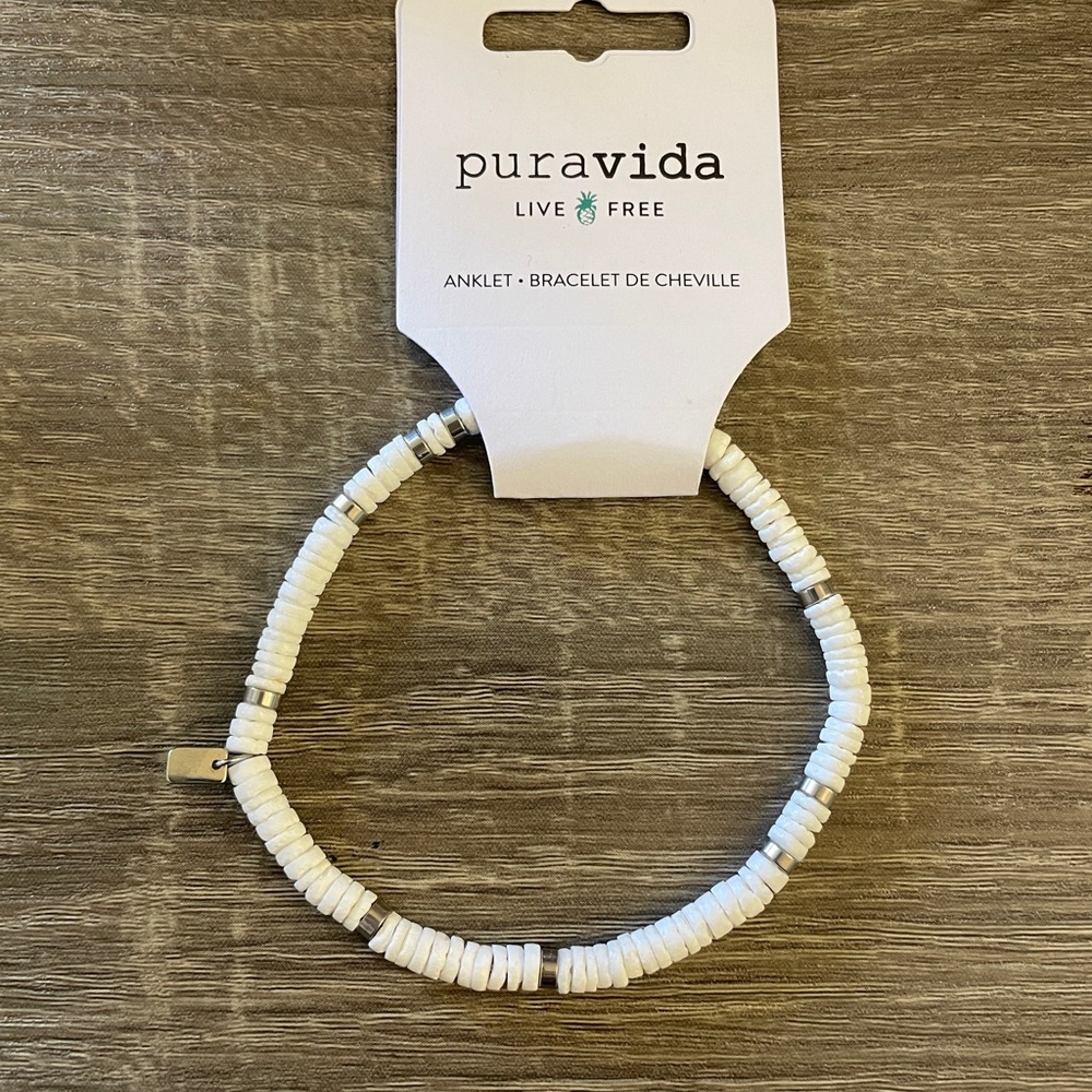 Pura Vida puka shell stretch anklet